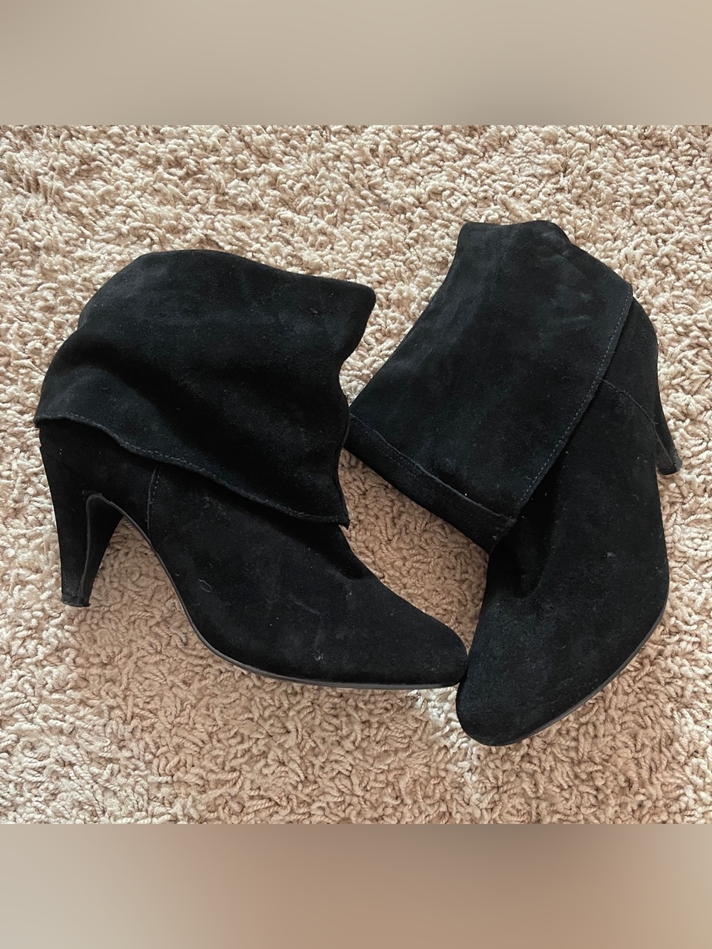 Steve Madden Black Suede Booties Size 6.5